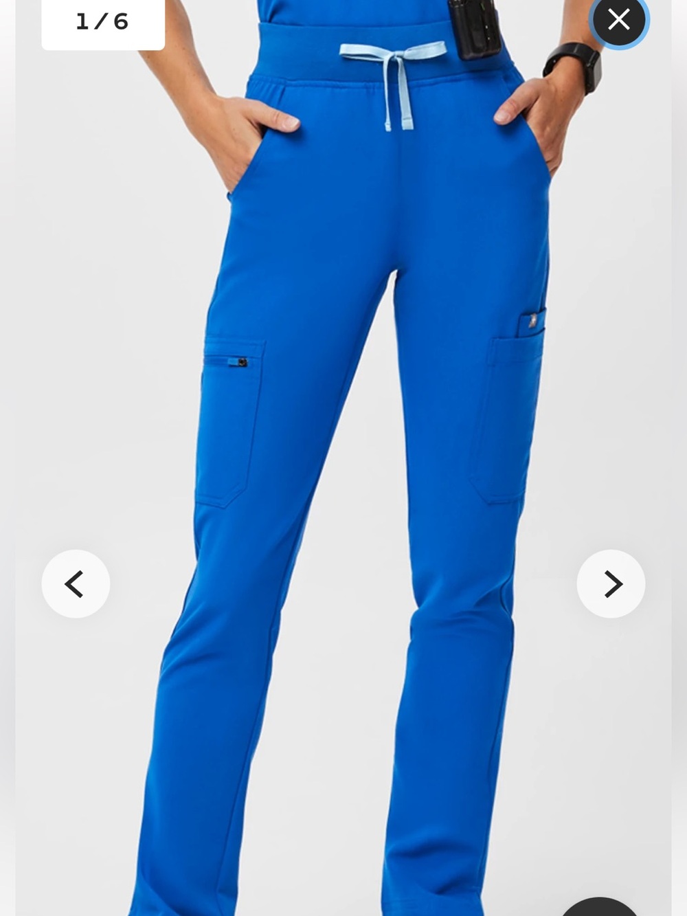 FIGS 💙 Women’s Yola High-Rise Slim Scrub Pant in Royal Blue Size Small Tall
